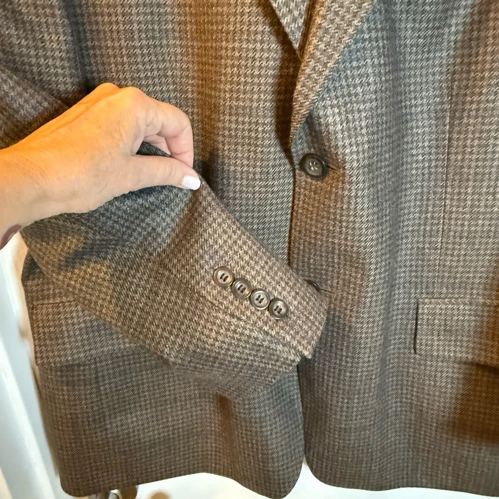 Oscar de la Renta Wool & Cashmere Blend Men’s Sport Coat Notched Lapels Size 42S